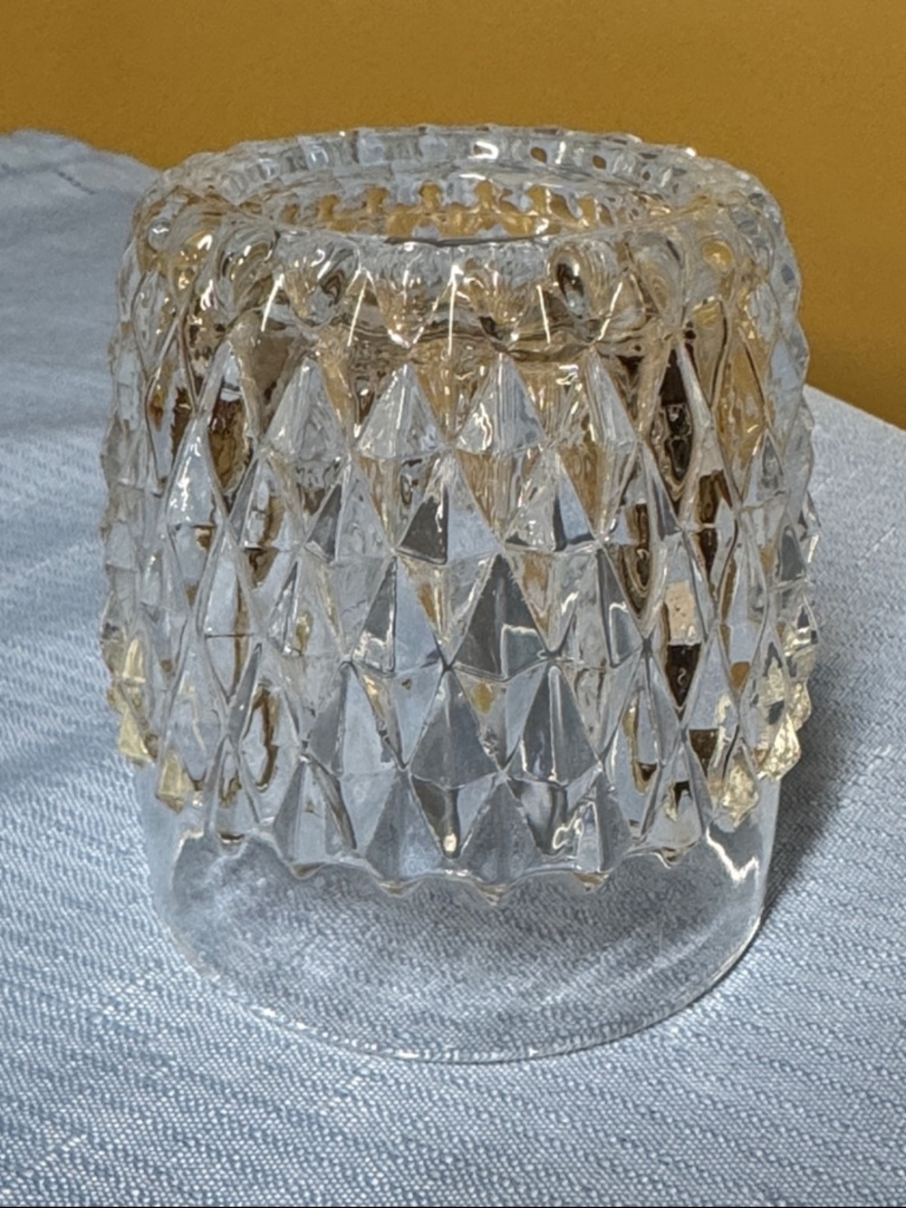 Fairy Lamp top only Indiana Glass Clear Diamond Point